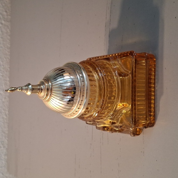 Amber Capitol Building Glass Avon Decanter - Picture 2 of 6